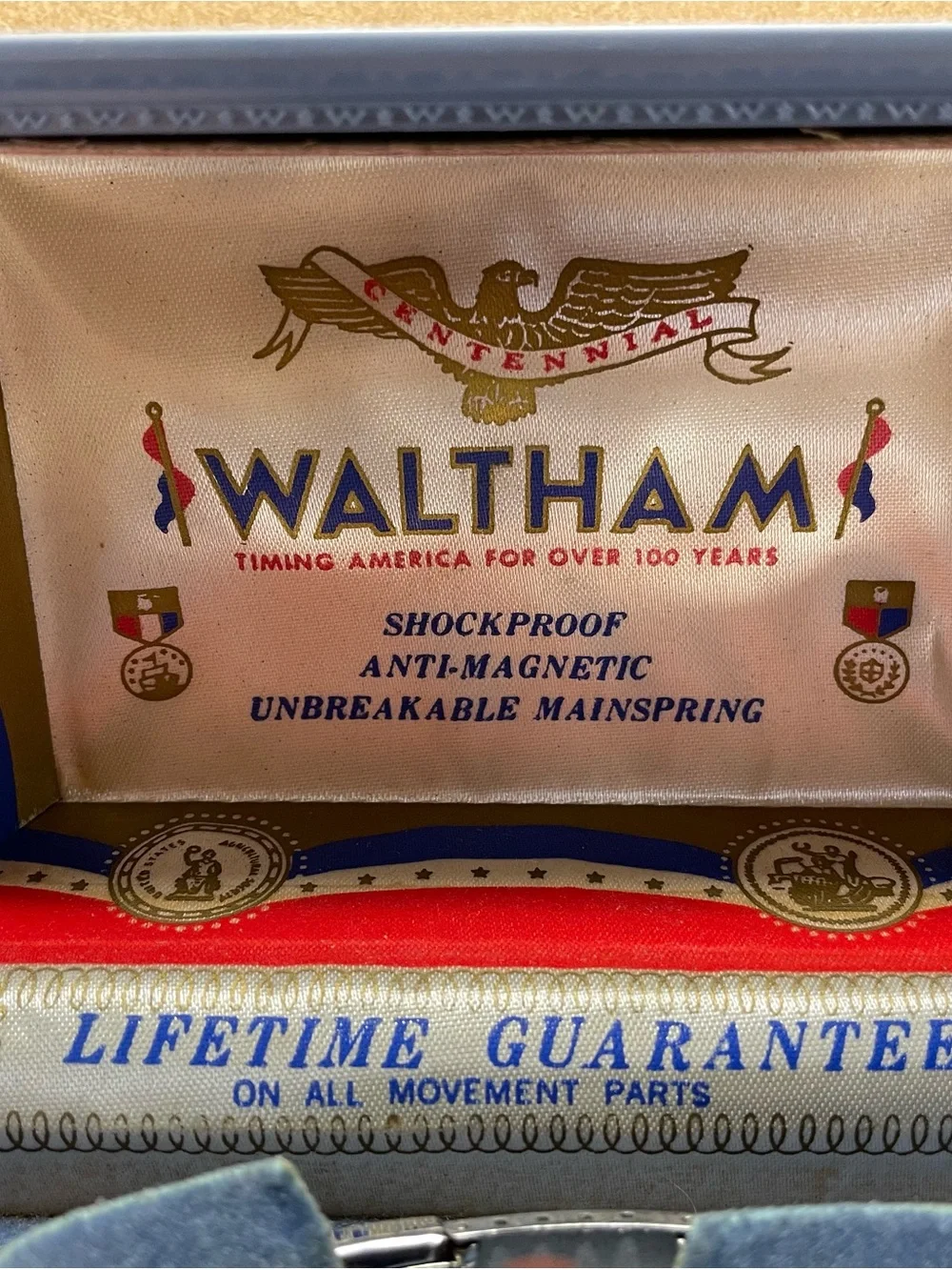 Waltham 15 Jewels Vintage Watch In Original Box, Waterproof & Shockproof